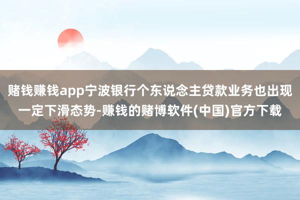 赌钱赚钱app宁波银行个东说念主贷款业务也出现一定下滑态势-赚钱的赌博软件(中国)官方下载