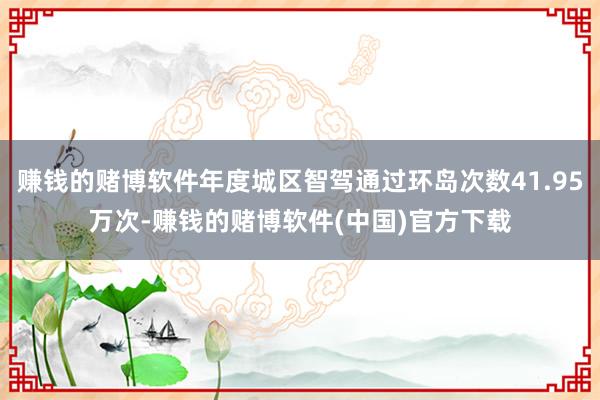 赚钱的赌博软件年度城区智驾通过环岛次数41.95万次-赚钱的