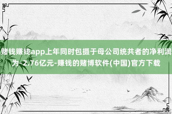 赌钱赚钱app上年同时包摄于母公司统共者的净利润为-2.76亿元-赚钱的赌博软件(中国)官方下载