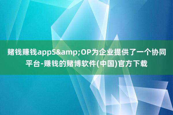 赌钱赚钱appS&OP为企业提供了一个协同平台-赚钱